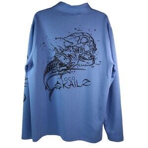 Loco Skailz Performance Fishing 1/4 Zip Pullover Men's Large Sailfish Graphics